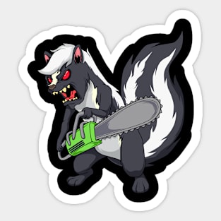 Monster animals - chainsaw skunk Sticker